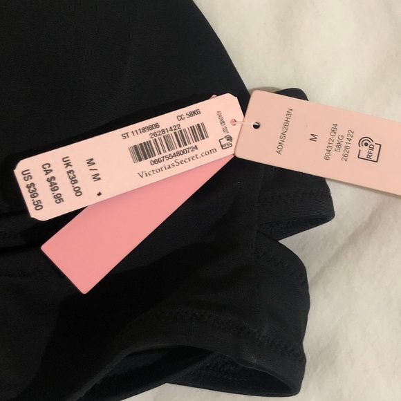 Victoria's Secret Black Plunge Golden Metal Wear Bikini Top M - Picture 5 of 5